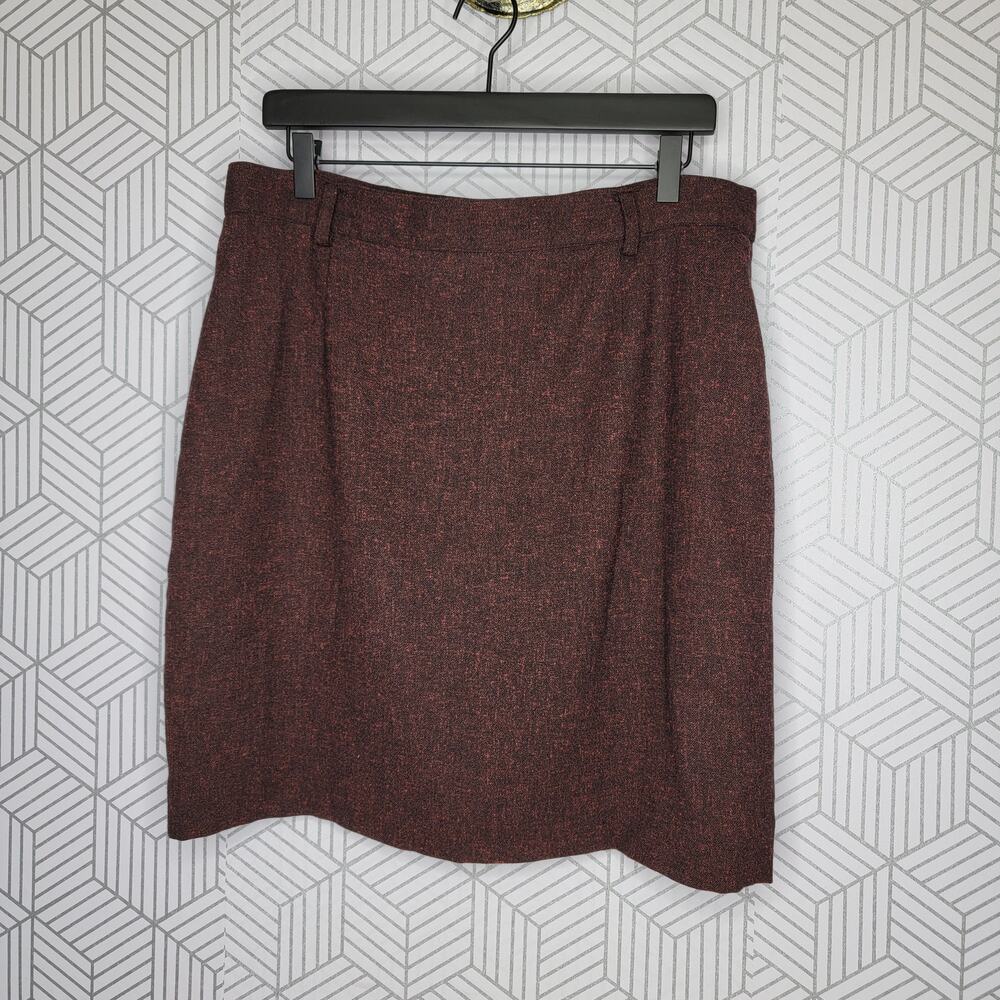 Burgundy Saks Fifth Ave Black Label Tweed Skirt Sz 14
